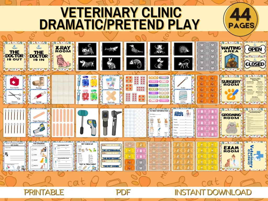 Vet Clinic- Dramatic/Pretend Play Printables
