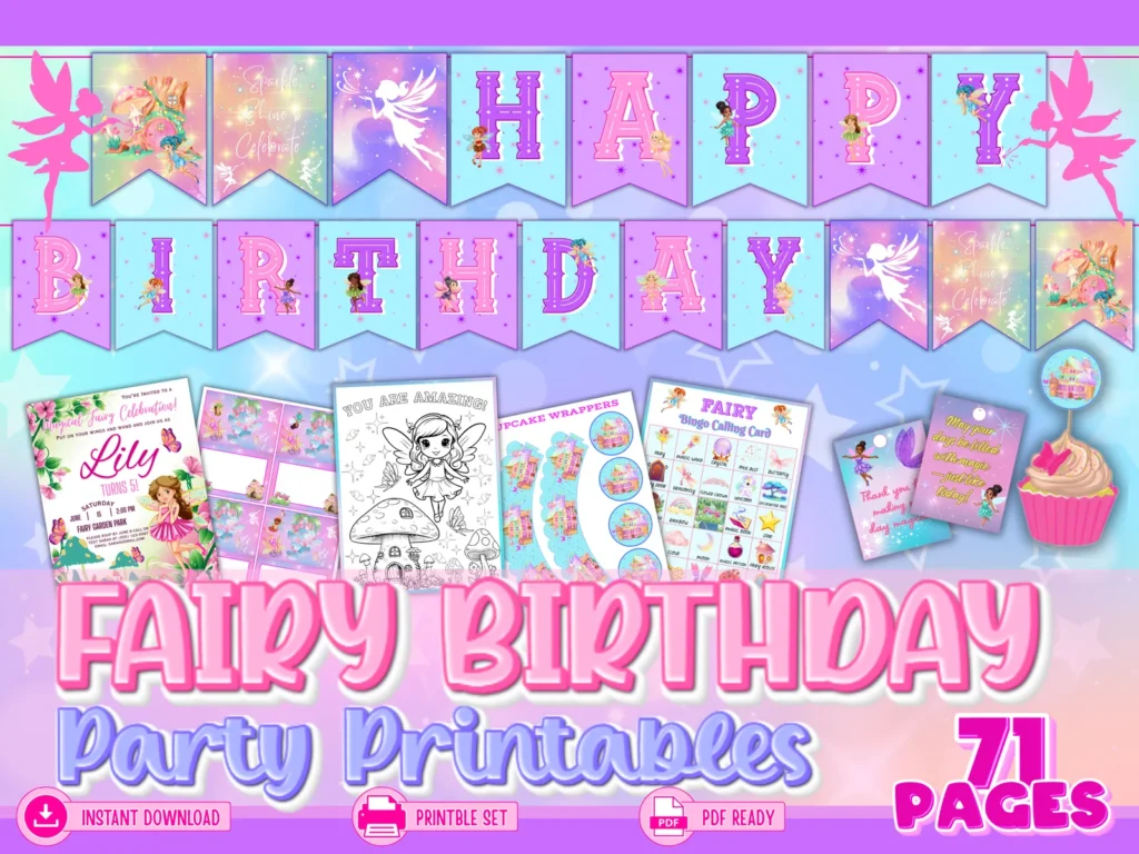 Fairy Birthday Party Printables Kit