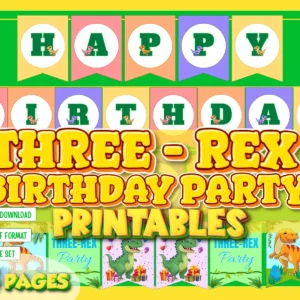 Three-Rex Birthday Party Printables Kit
