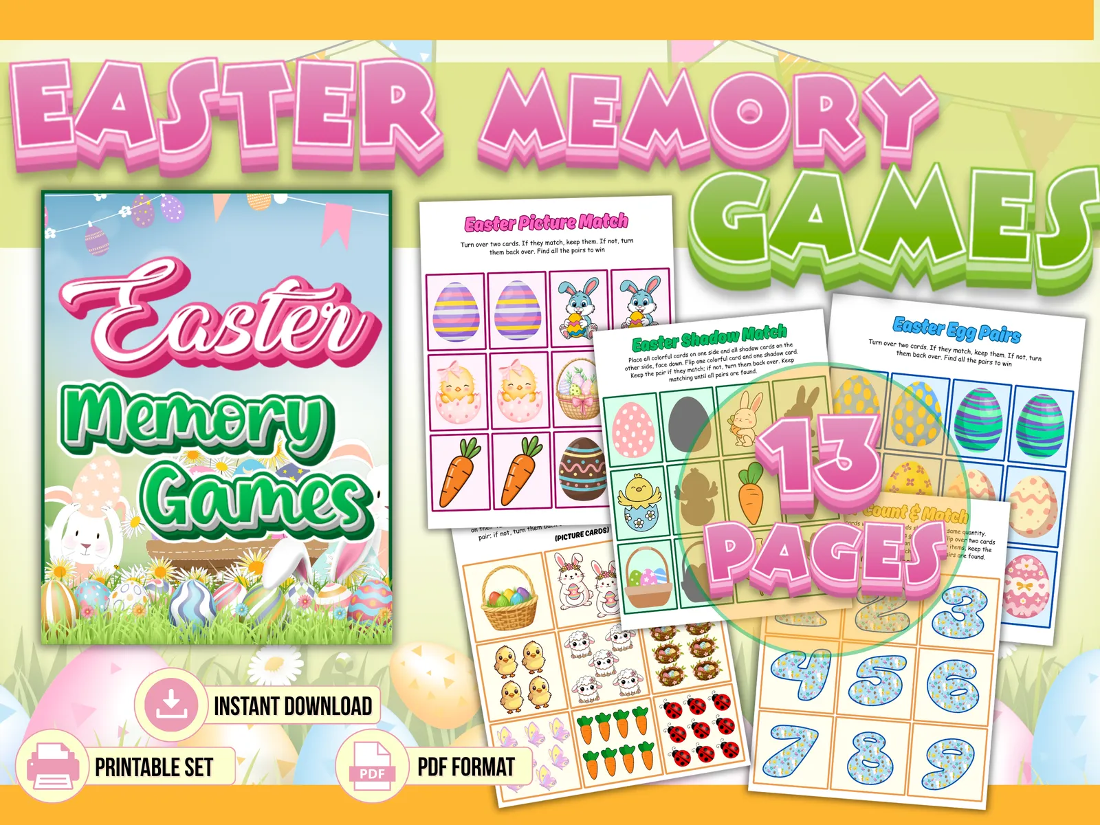 ๐ฐ Easter Memory Games Printable Pack