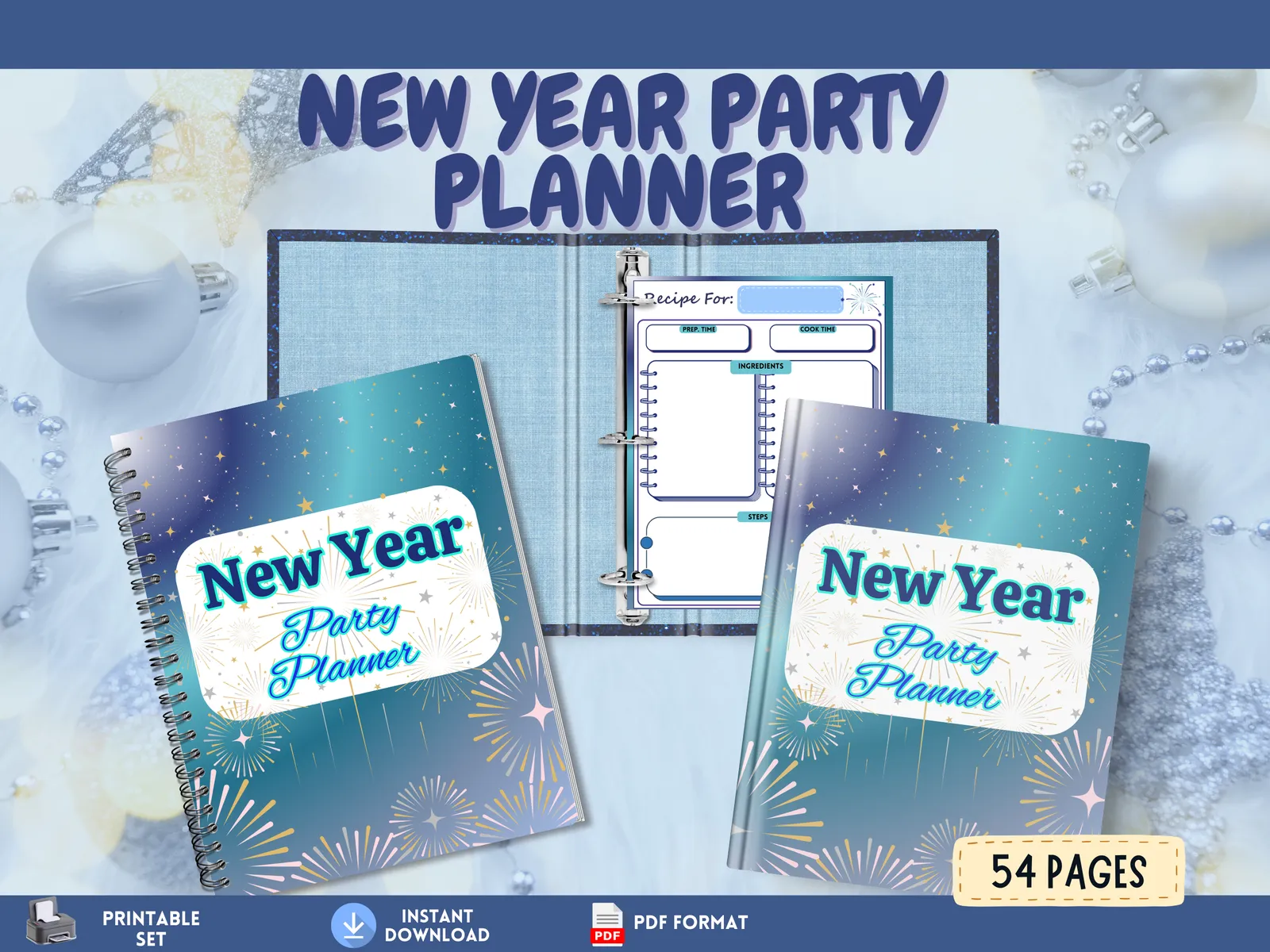 ⭐ NEW YEAR PARTY PLANNER — 54-Page Printable Set
