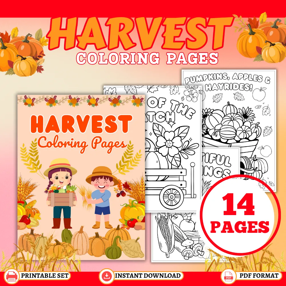 Harvest Coloring Pages – 14 Fall Printable Sheets