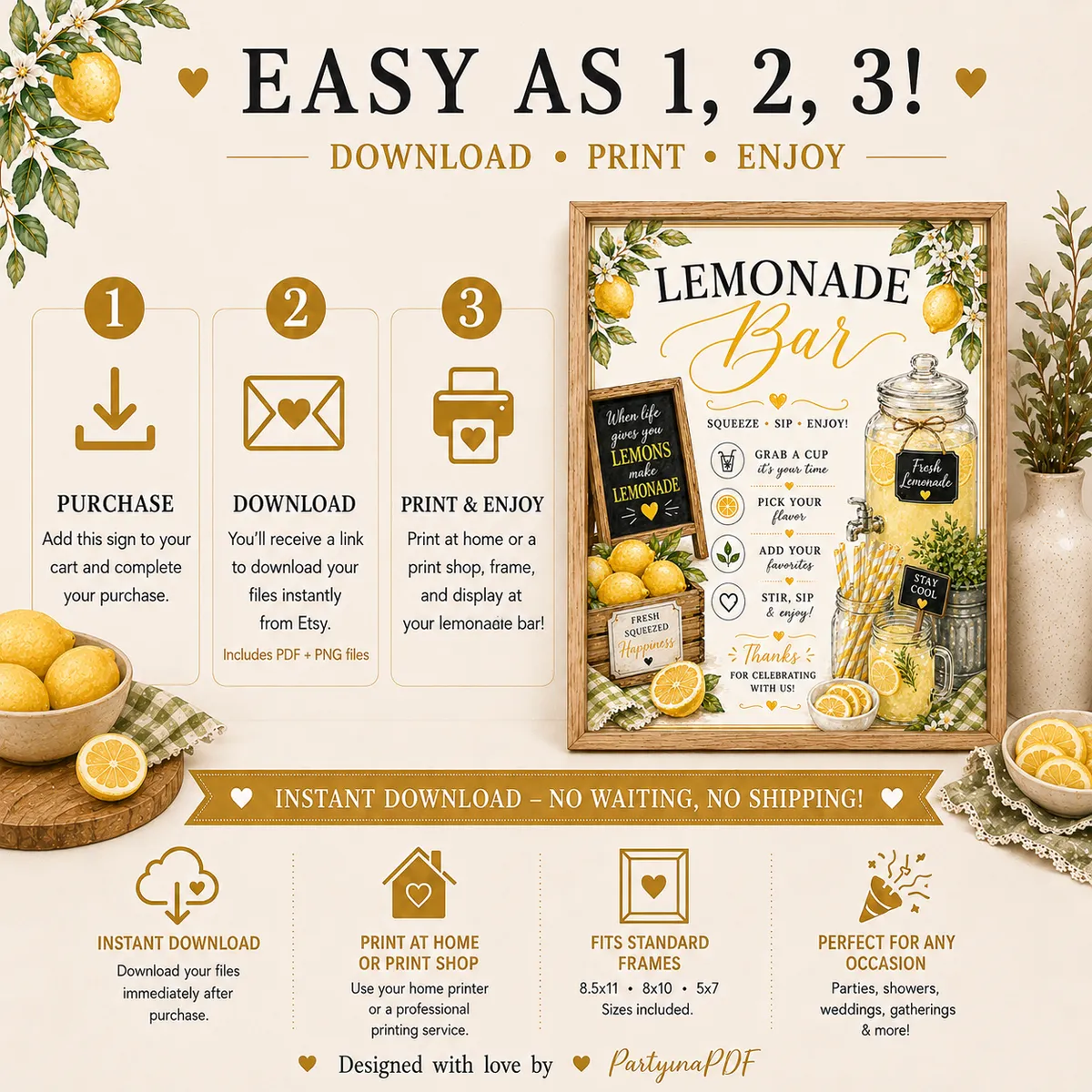 Lemonade Bar Sign -Printable - Image 3