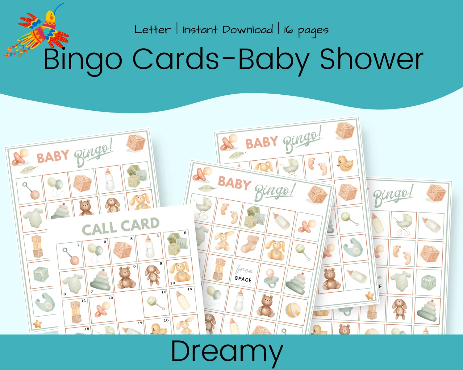Dreamy Baby Shower Bingo