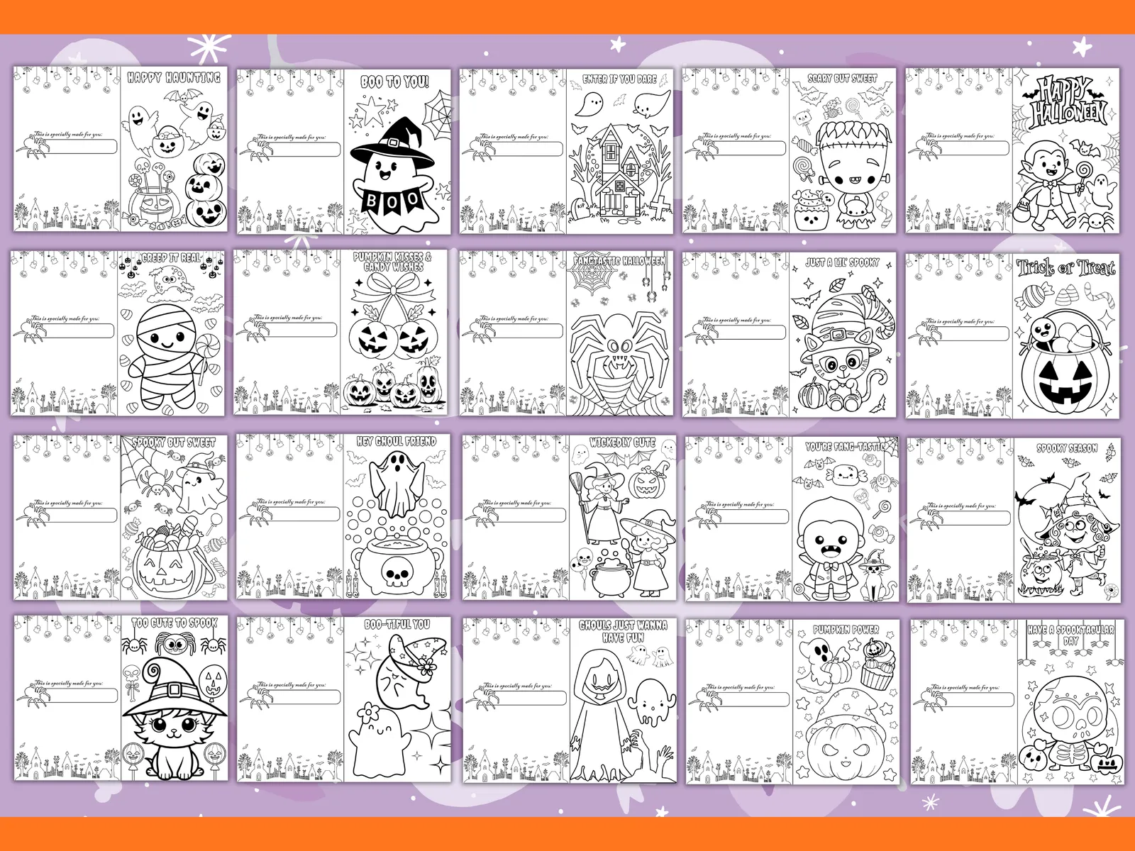 Halloween Cards to Color - Image 2