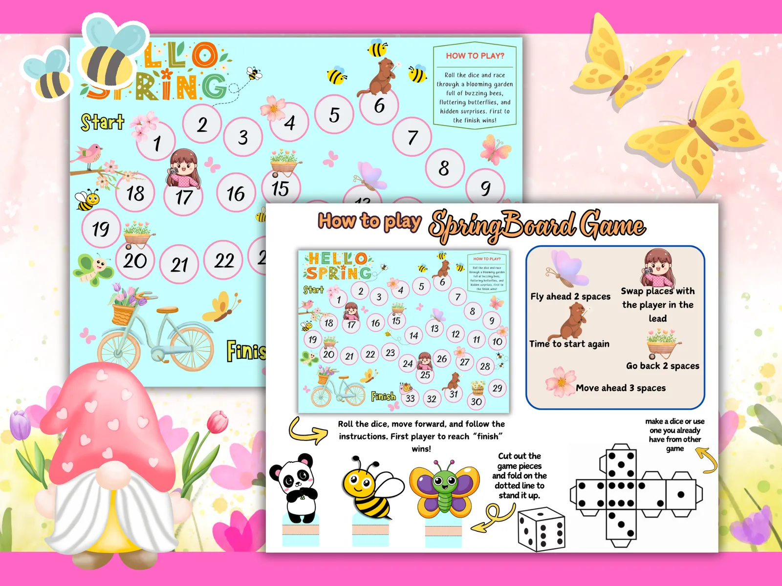 🌷 Spring Board Game Bundle – 3 Printable Kids Games - Image 2