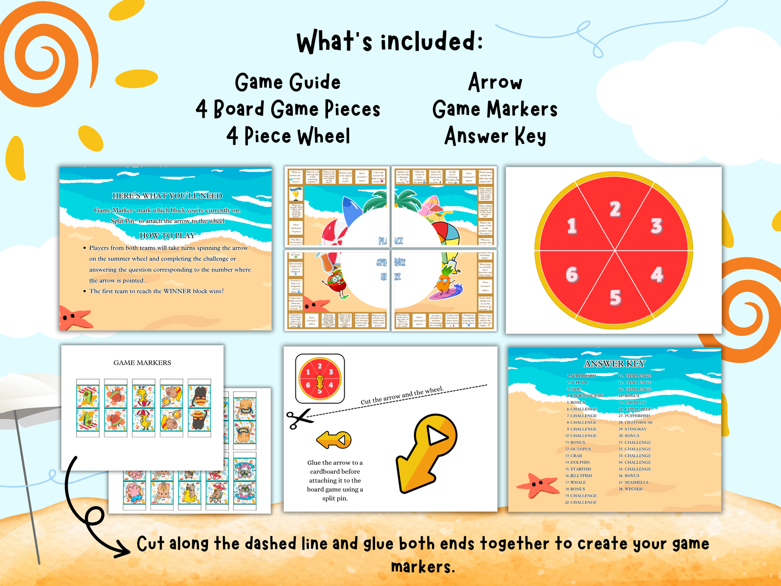 Beach Quest Board Game – Printable Summer Party Game for Kids & Families - Image 2