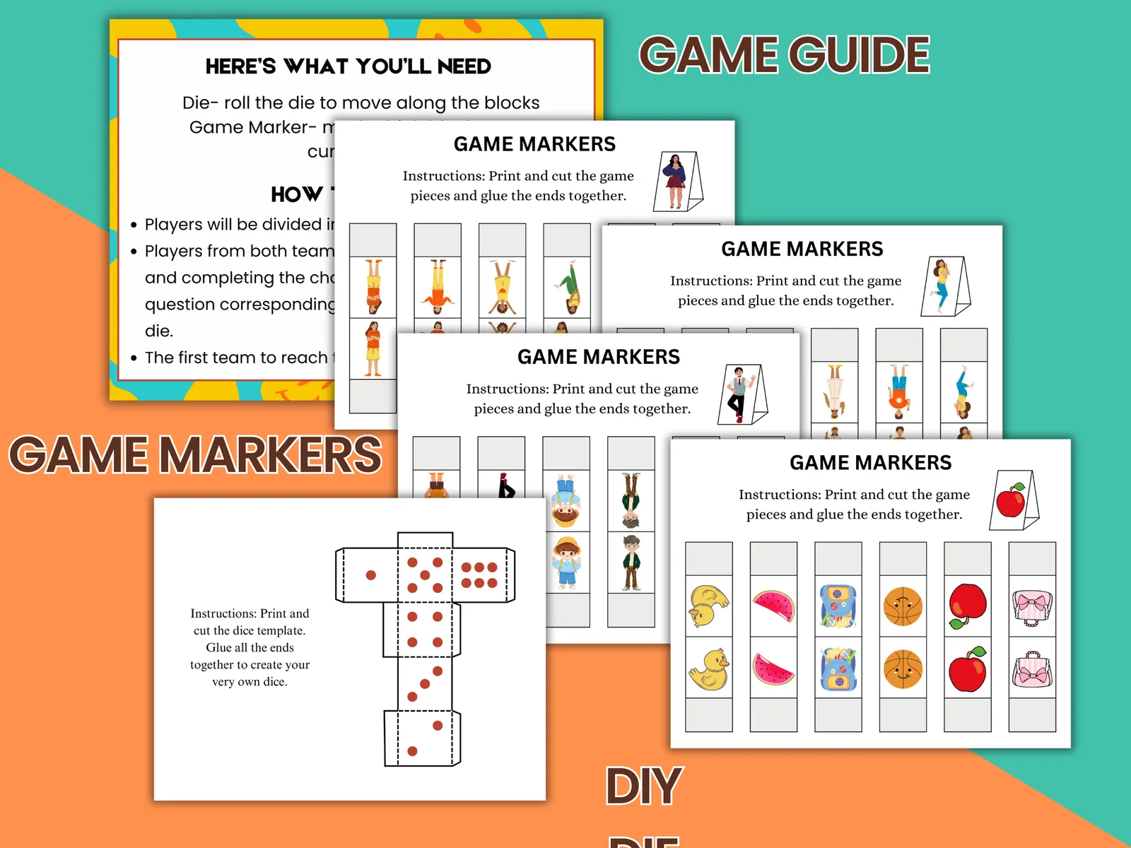 Random Challenge Board Game – Printable Party Game for Kids, Teens & Families - Image 2