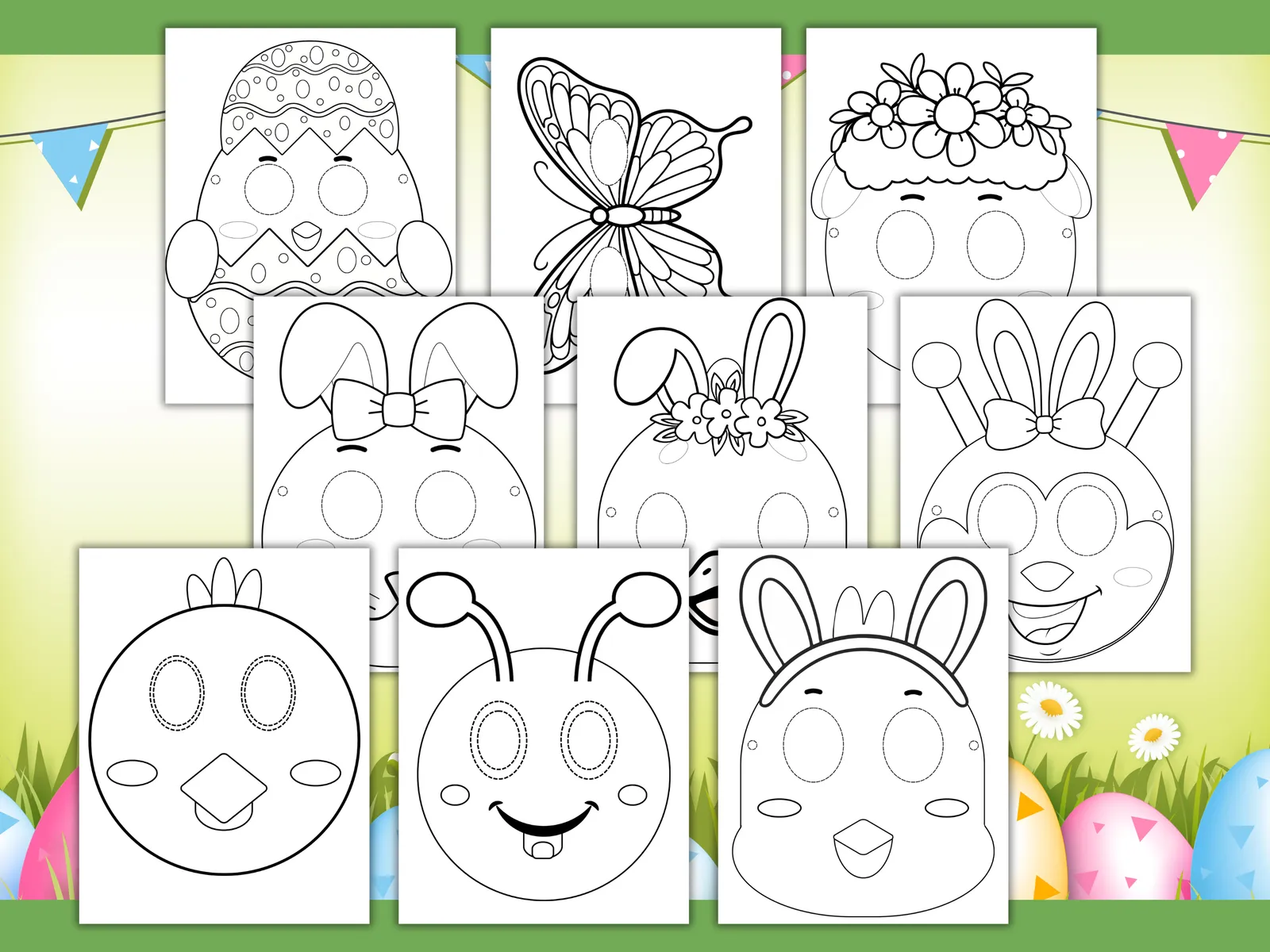 ๐ฃ Easter Masks for Kids โ Printable Craft Activity (19 Pages) - Image 3