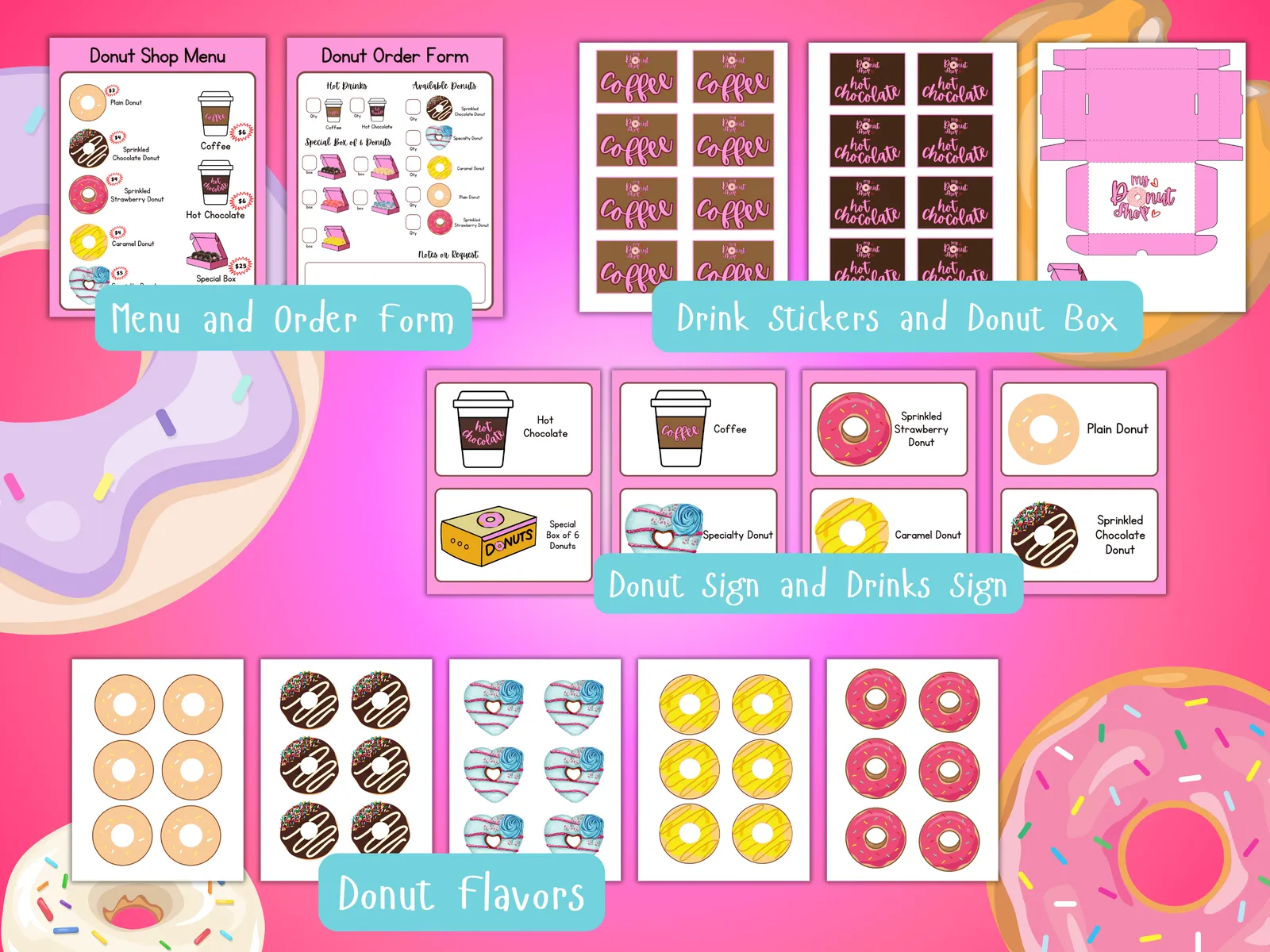 Donut Shop- Dramatic Pretend Play Set - Image 3