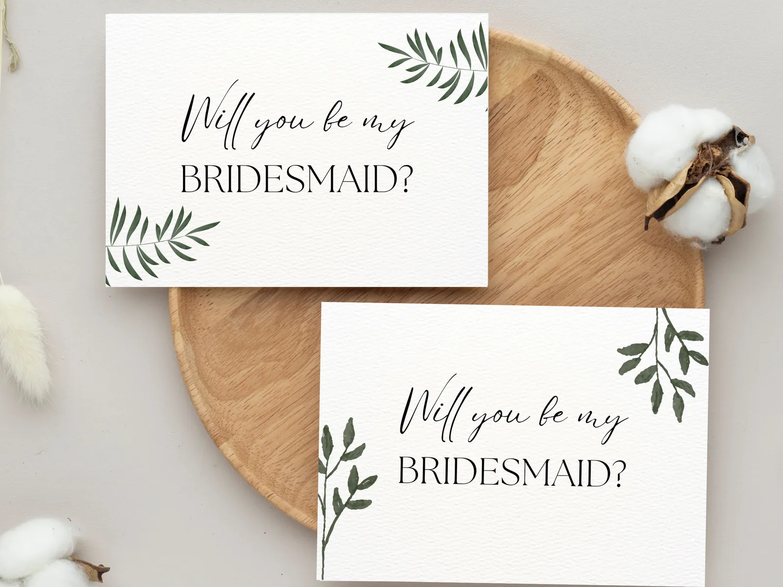 Botanical Bridesmaid Proposal Cards, Printable 5x7, Elegant Bridal Party Invite - Image 3