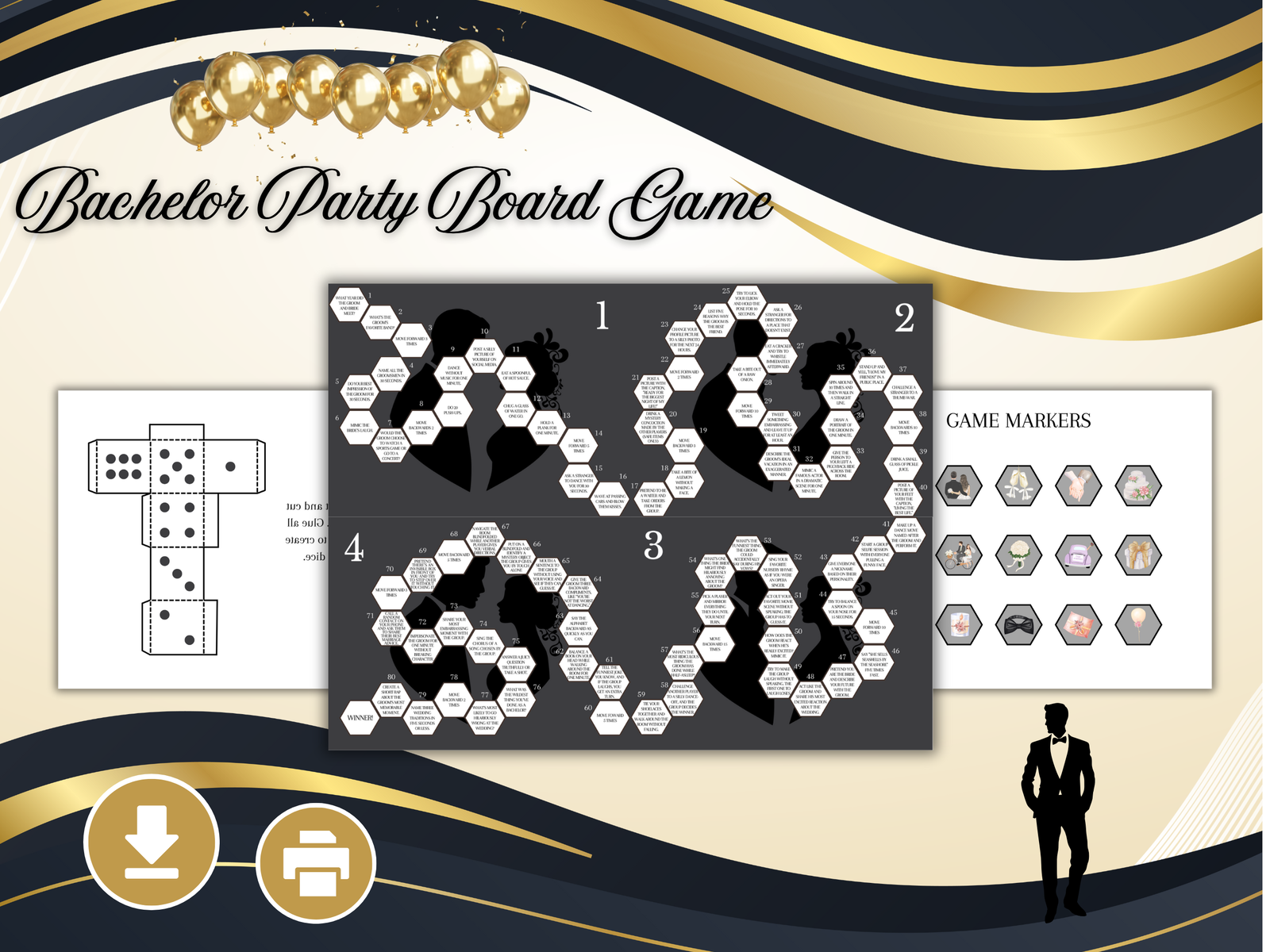 🥂 Bachelor Party Board Game – Printable - Image 3