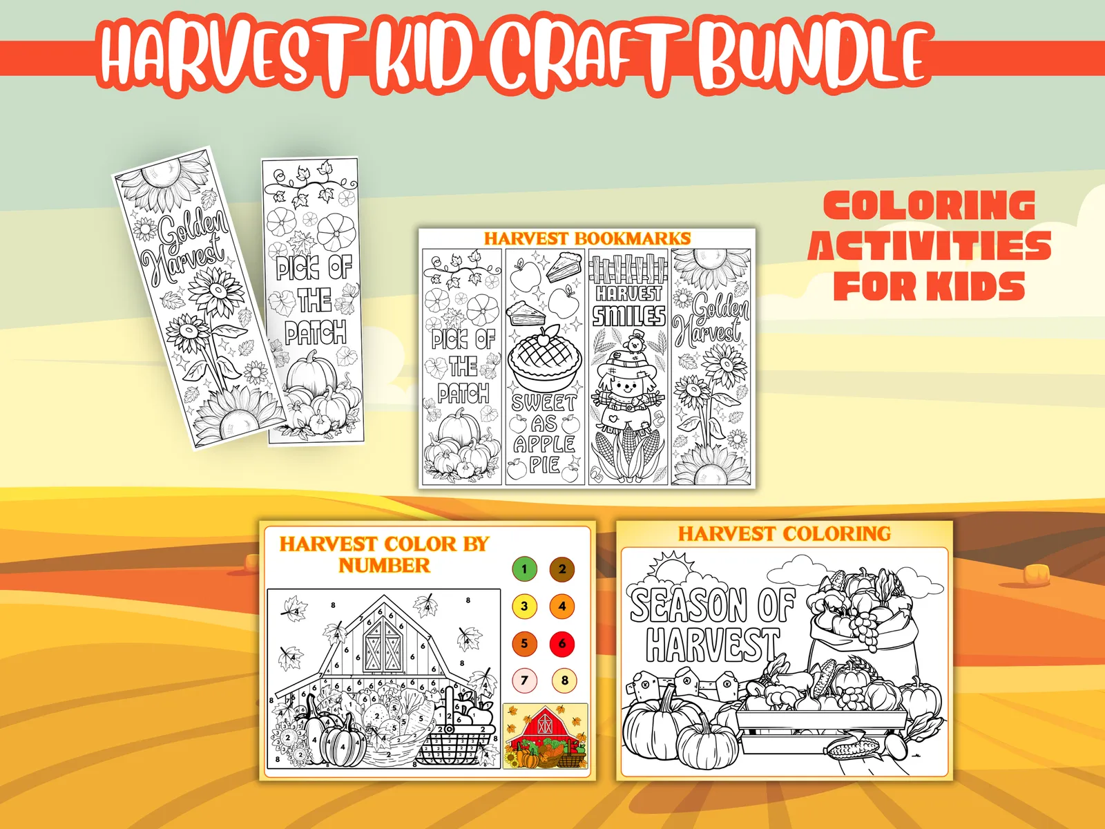 Harvest Kids Craft Bundle – Printable Fall Activities for Kids - Image 3