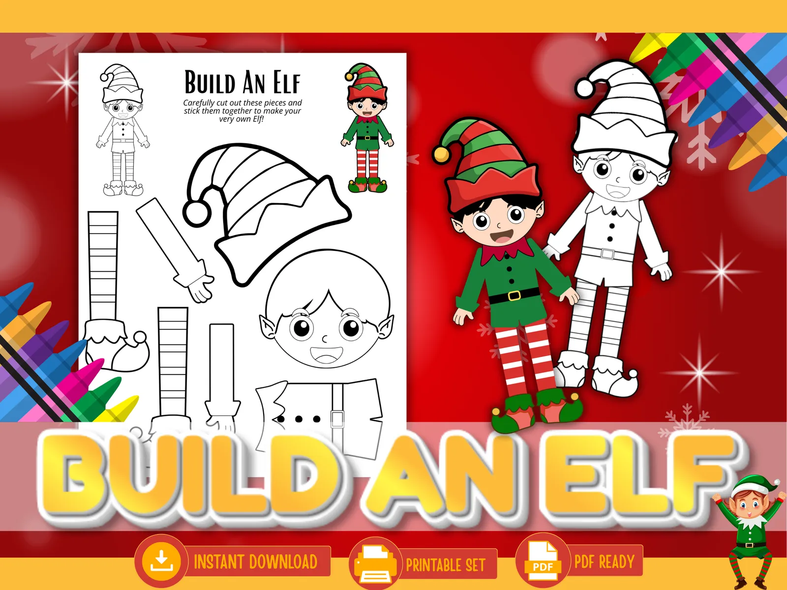 π Print A Pal: Build an Elf β Christmas Cut & Create Craft for Kids (Printable PDF)