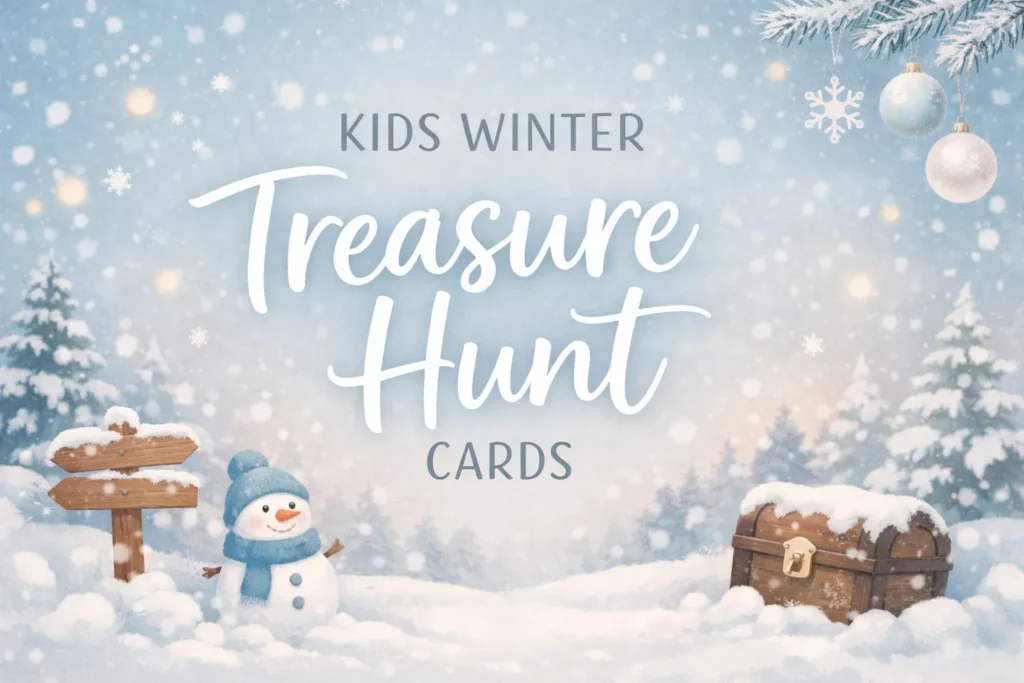 Kids Winter Treasure Hunt Cards – Printable Indoor & Outdoor Game