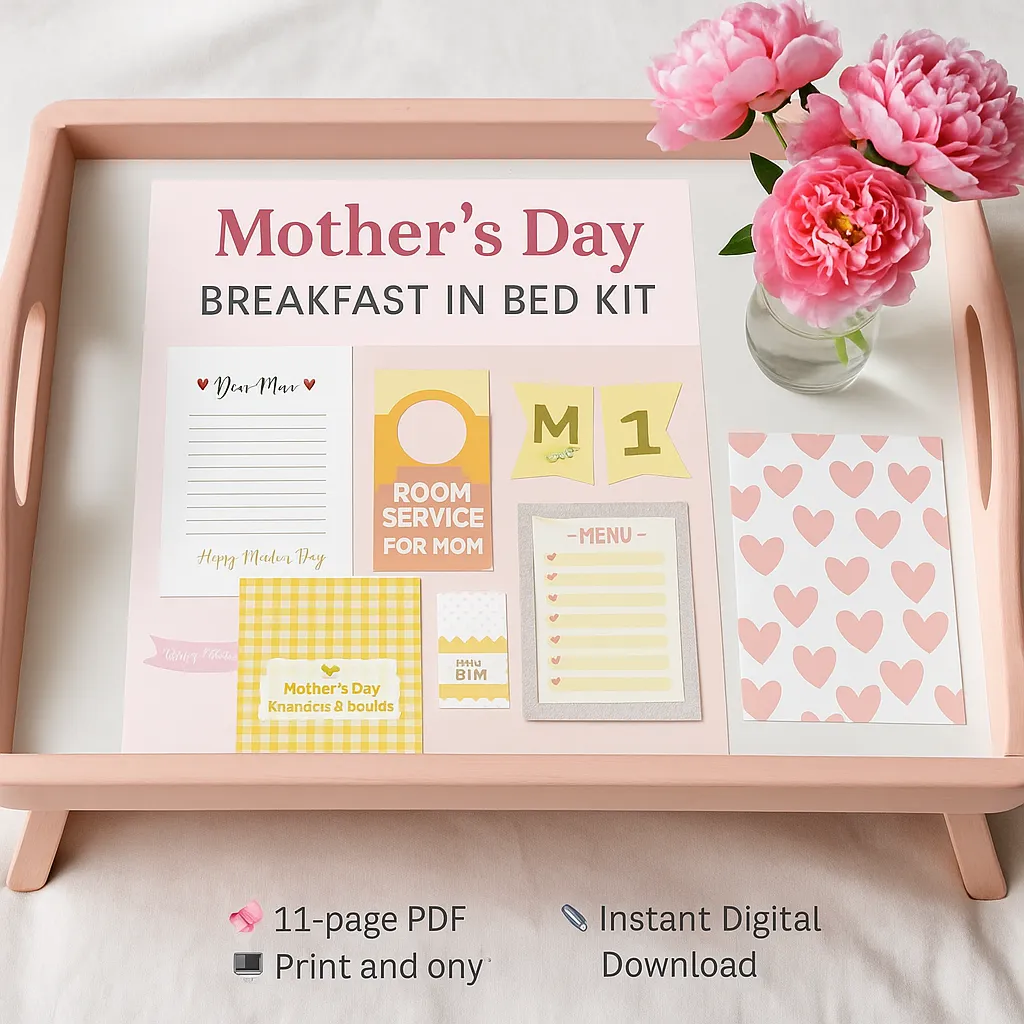 Mother's Day Breakfast in Bed Kit | Printable PDF