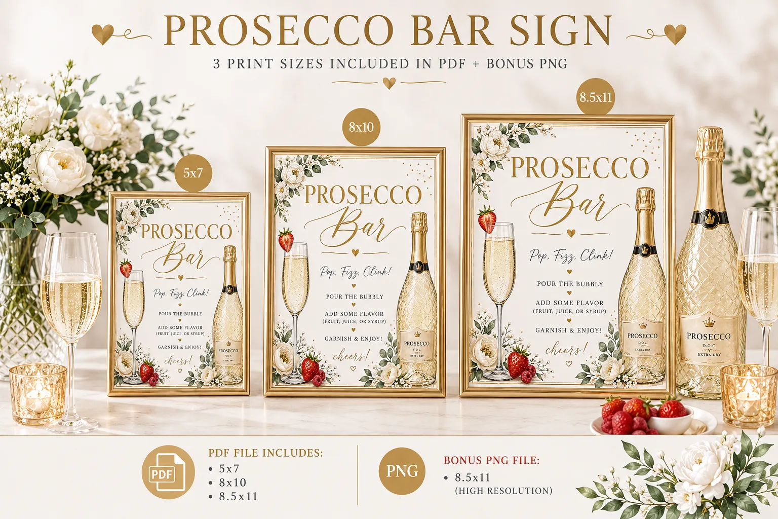 Prosecco Bar Sign Printable