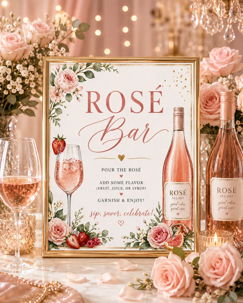 Rosé Bar Printable Sign - Image 2