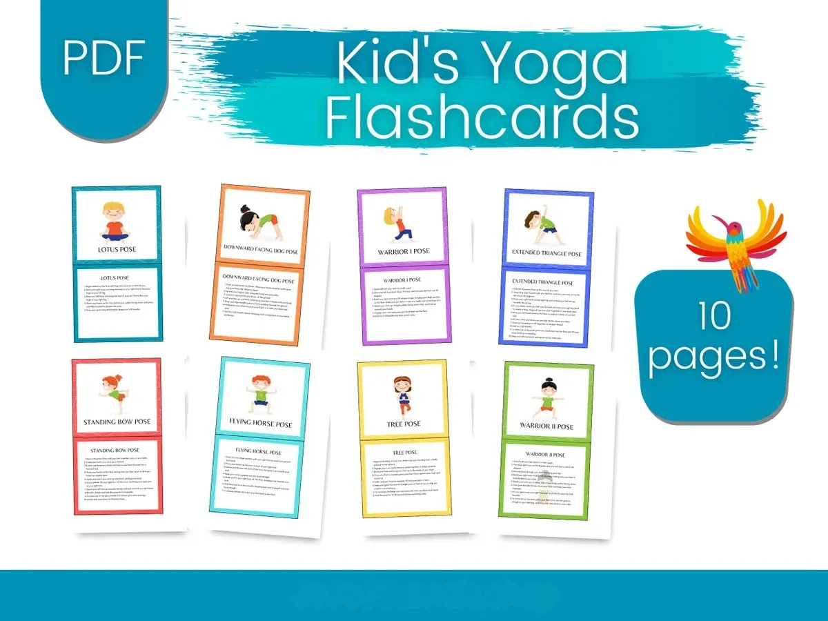 🧘♀️ Yoga Kids Flashcards | Printable Yoga Poses for Kids | Party In a PDF | Instant Download