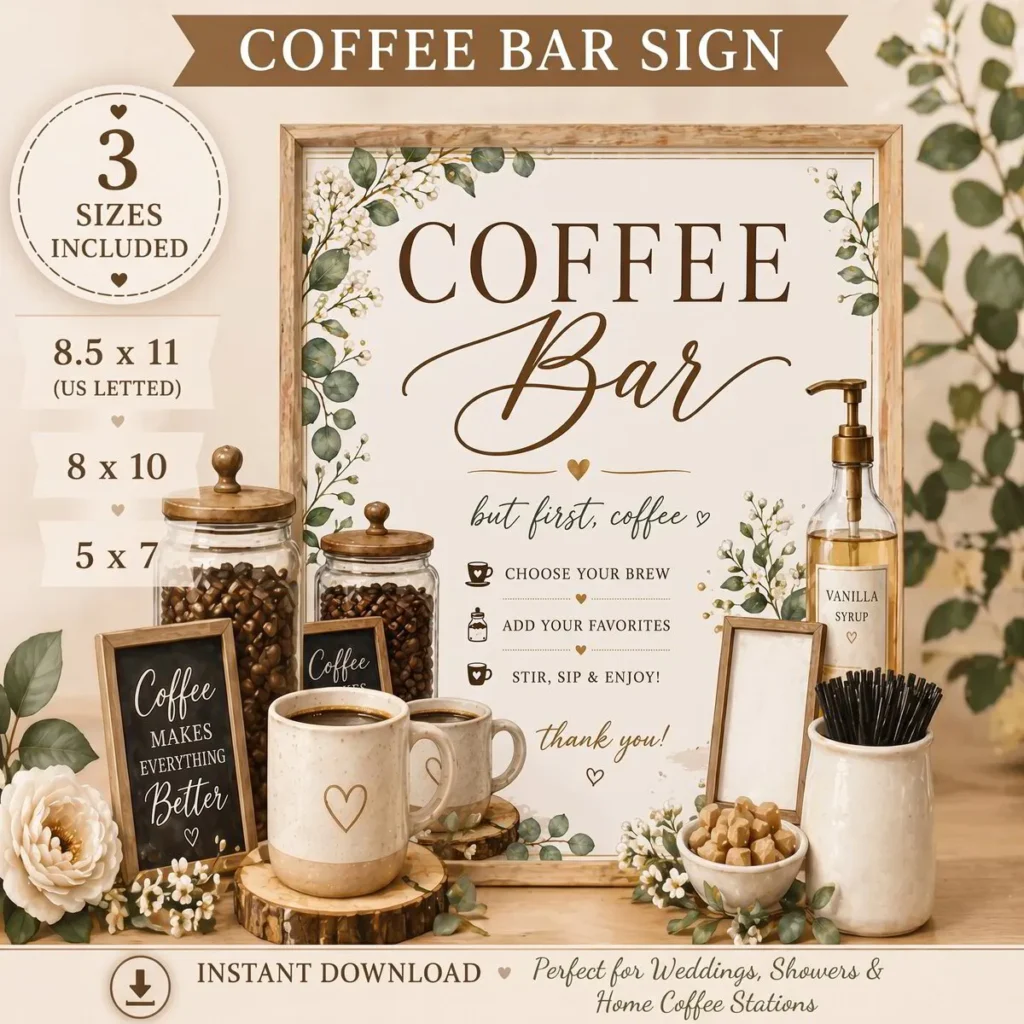 Coffee Bar Sign Printable