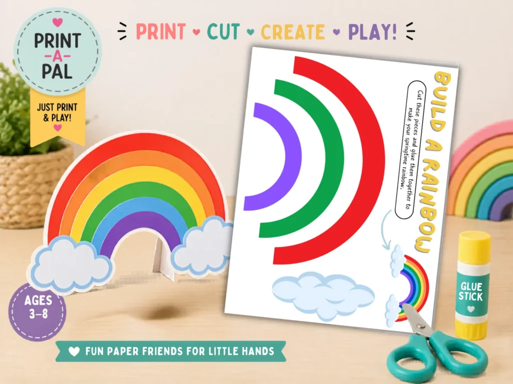 Print-a-Pal Rainbow Craft – Cut & Glue Activity for Kids (Color Learning Printable)