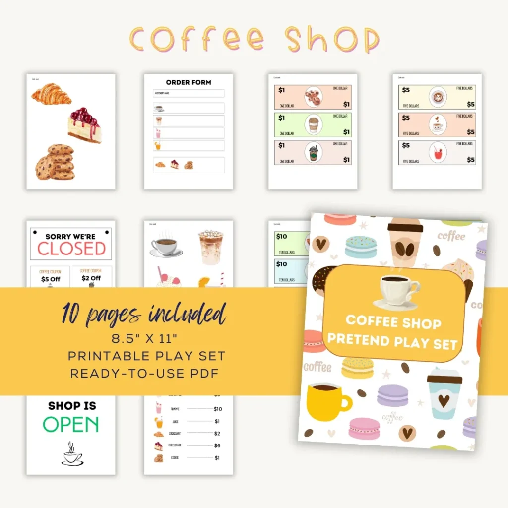 Coffee Shop- Dramatic Play Kit