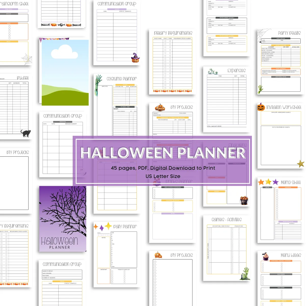 ๐ Halloween Party Planner | Printable Halloween Planning Binder | Party In a PDF | Instant Download