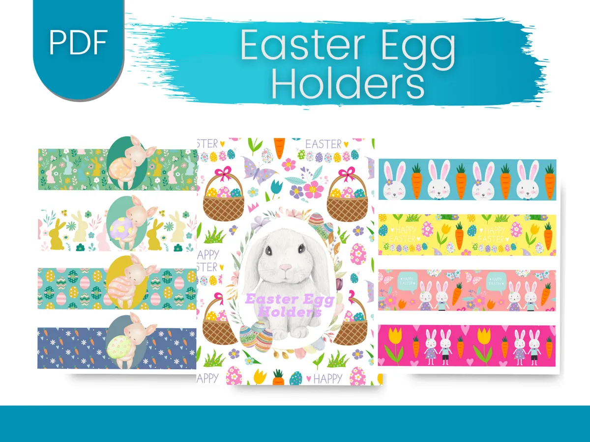 🐣 Easter Egg Holders | Printable Bunny & Egg Wraps | Party In a PDF | Instant Download