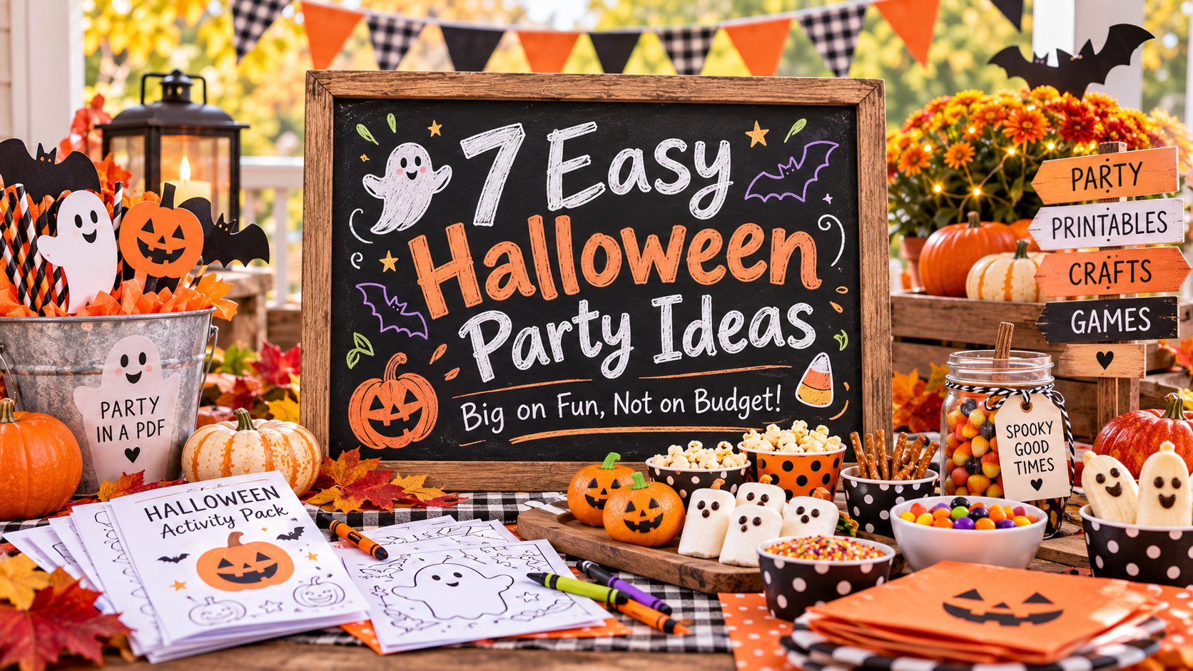 7 easy Halloween party ideas with printable decorations and games